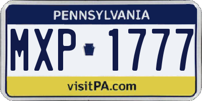 PA license plate MXP1777