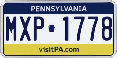 PA license plate MXP1778