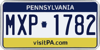 PA license plate MXP1782