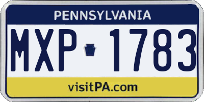 PA license plate MXP1783