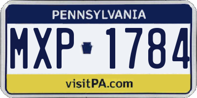 PA license plate MXP1784