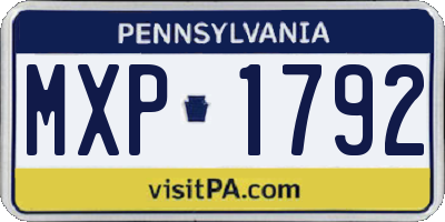 PA license plate MXP1792