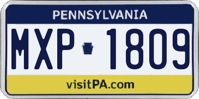 PA license plate MXP1809