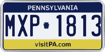 PA license plate MXP1813
