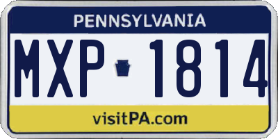 PA license plate MXP1814