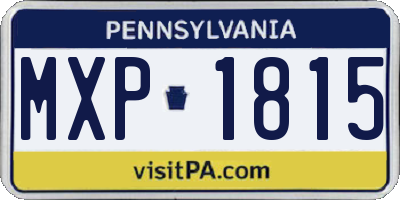 PA license plate MXP1815