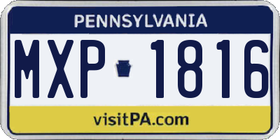 PA license plate MXP1816