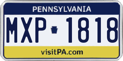 PA license plate MXP1818