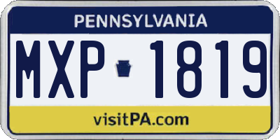 PA license plate MXP1819