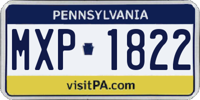 PA license plate MXP1822