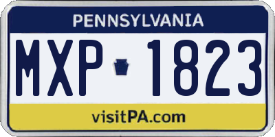 PA license plate MXP1823