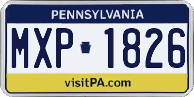 PA license plate MXP1826