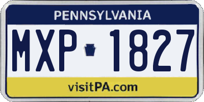 PA license plate MXP1827