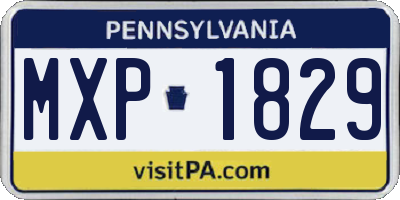 PA license plate MXP1829