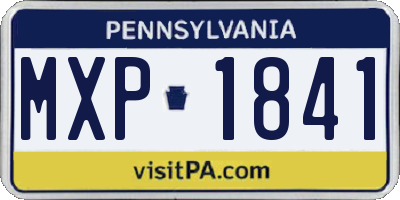 PA license plate MXP1841