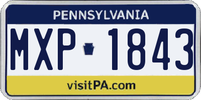 PA license plate MXP1843