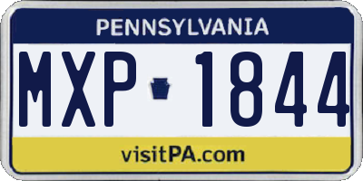 PA license plate MXP1844