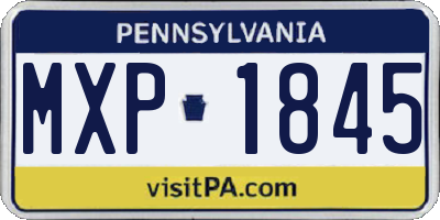 PA license plate MXP1845