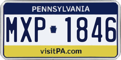 PA license plate MXP1846