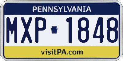 PA license plate MXP1848