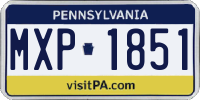 PA license plate MXP1851