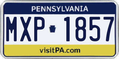 PA license plate MXP1857
