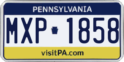 PA license plate MXP1858