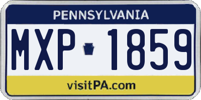 PA license plate MXP1859