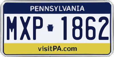 PA license plate MXP1862