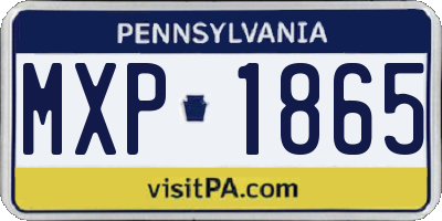 PA license plate MXP1865