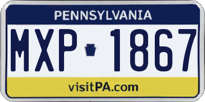 PA license plate MXP1867