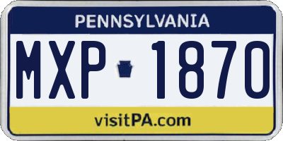 PA license plate MXP1870