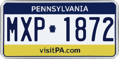 PA license plate MXP1872