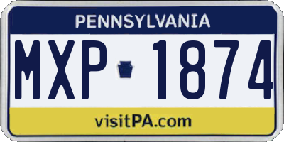 PA license plate MXP1874