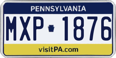 PA license plate MXP1876