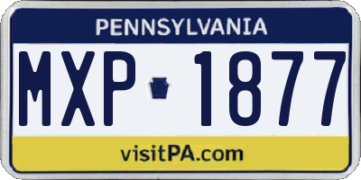 PA license plate MXP1877