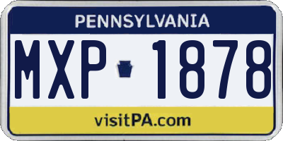 PA license plate MXP1878