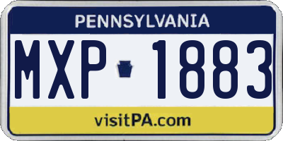 PA license plate MXP1883