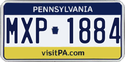 PA license plate MXP1884