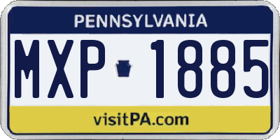 PA license plate MXP1885