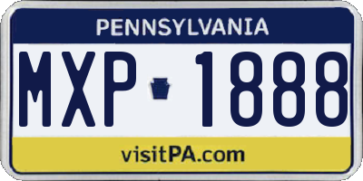 PA license plate MXP1888