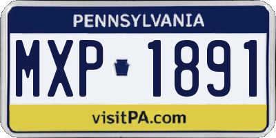 PA license plate MXP1891