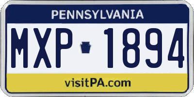 PA license plate MXP1894