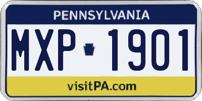 PA license plate MXP1901