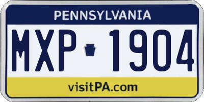 PA license plate MXP1904
