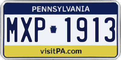 PA license plate MXP1913
