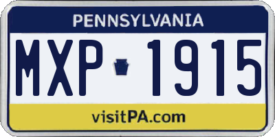 PA license plate MXP1915
