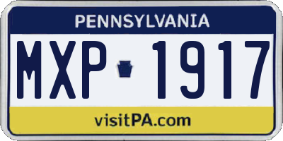 PA license plate MXP1917