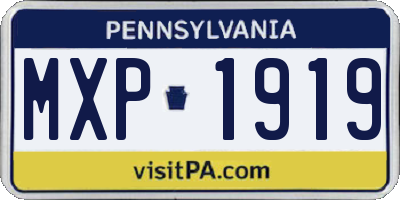 PA license plate MXP1919