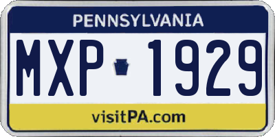 PA license plate MXP1929